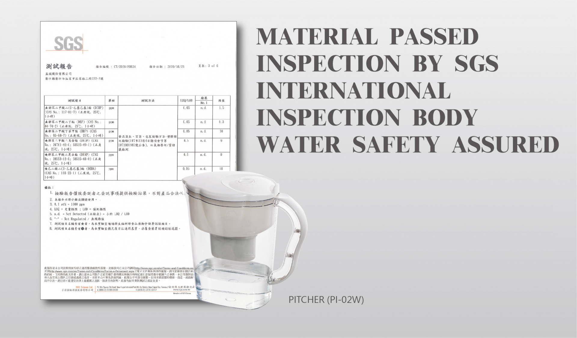 WATER PURIFIER MATERIAL PASSED INSPECTION BY SGS INTERNATIONAL INSPECTION BODY