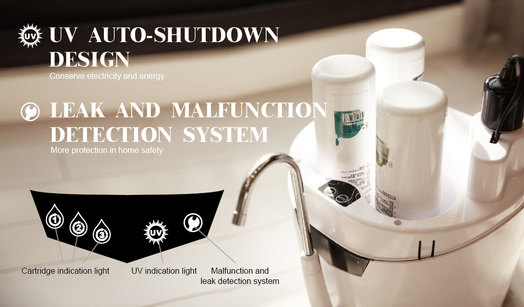 WATER PURIFIER UV AUTO-SHUTDOWN DESIGN