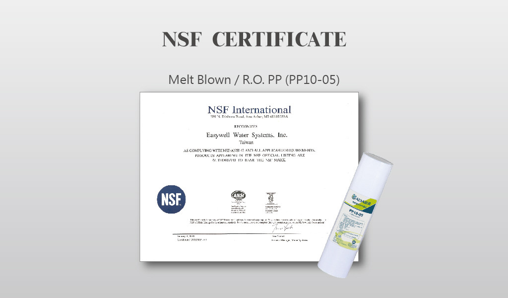 FILTER NSF CERTIFICATE