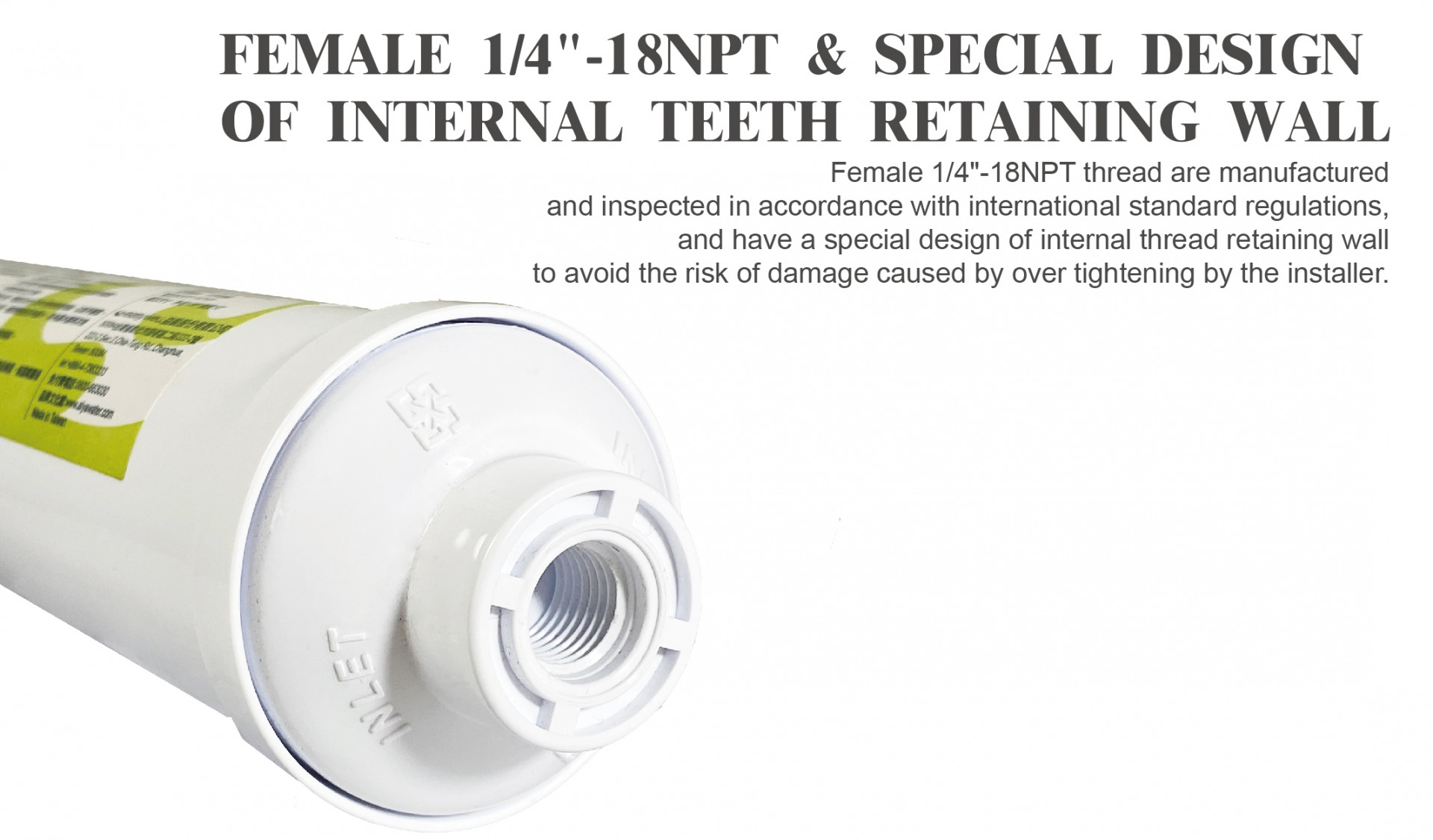 FILTER FEMALE 1/4-18NPT& SPECIAL DESIGN OF INTERNAL TEETH RETAINING WALL